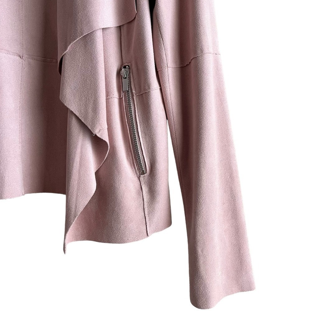 Bagatelle Faux-Suede Drape-Front Jacket‎ Blazer in Pink, Size Small - Picture 6 of 13